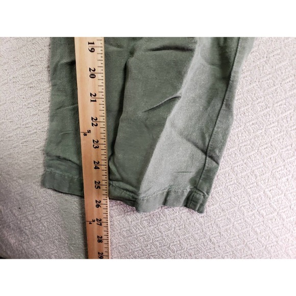 Cubavera Pants Womens 36 Green Straight Linen Mid Rise Slash Pockets Drawstring - Picture 5 of 9